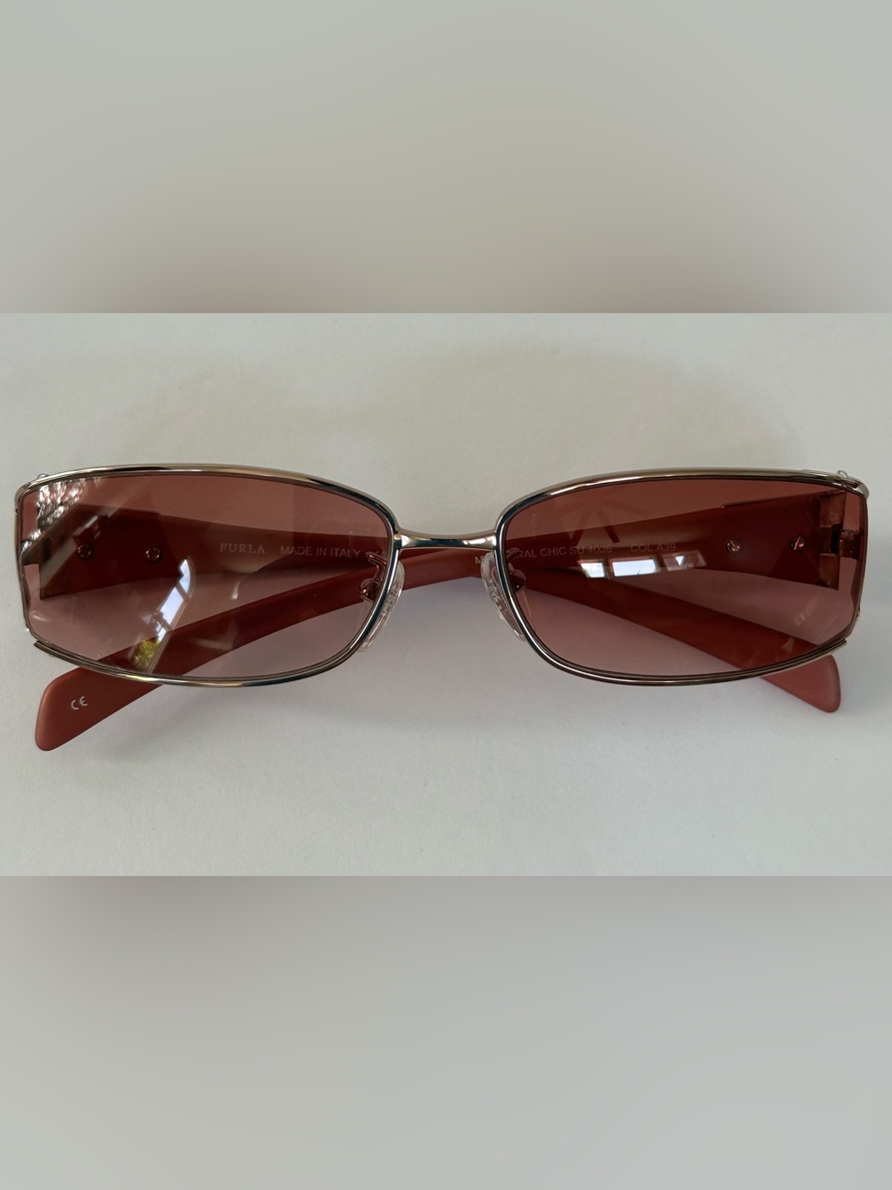 Furla Rose Brown Rectangular Sunglasses